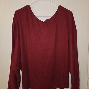 Elegant Red Batwing Off Shoulder Tied Back Women's Top